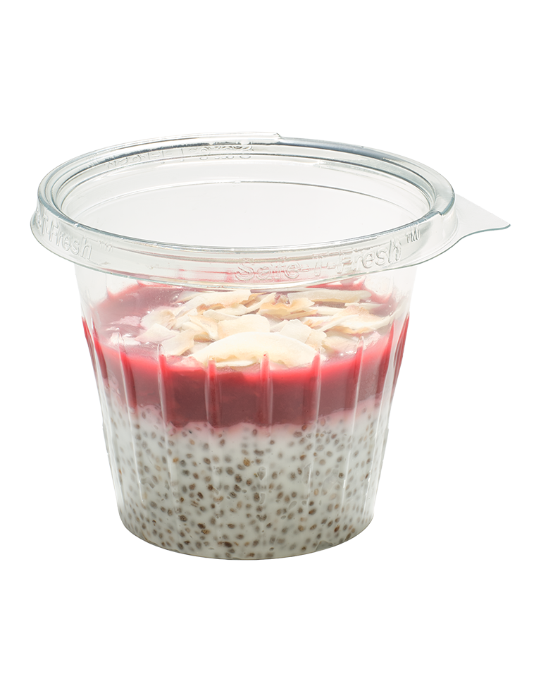 Chia z maliną i kokosem