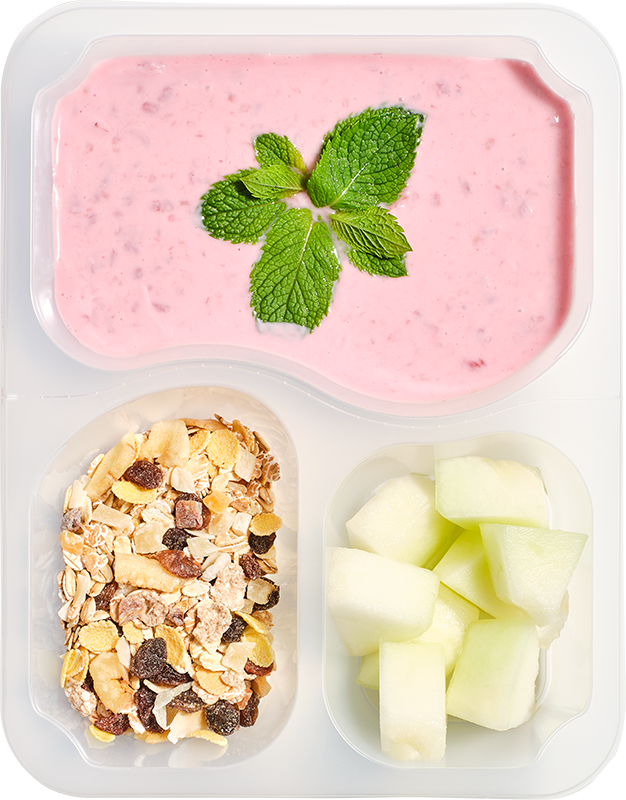 Light - Jogurt malinowy, musli tropikalne, melon kostka