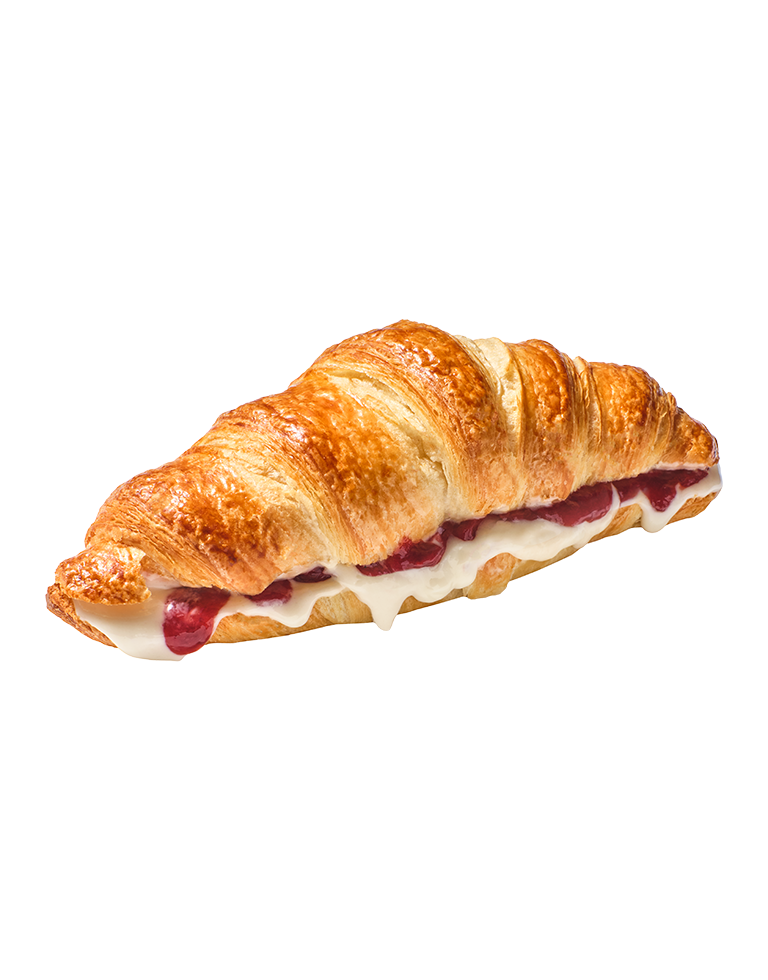 Croissant z kremem kokosowym i konfiturą malinową